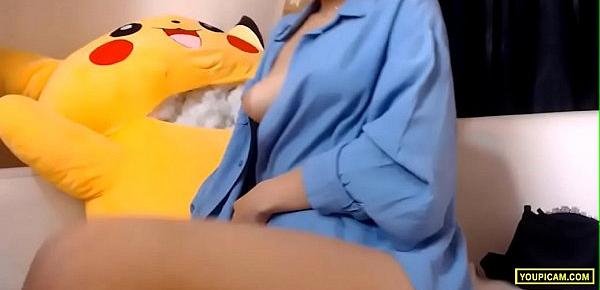  Cute Teen Asian Humping Her Pikachu Part 1